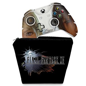 KIT Capa Case e Skin Xbox One Slim X Controle - Final Fantasy XV #A