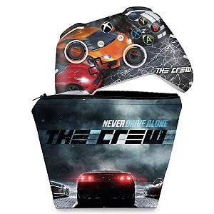 KIT Capa Case e Skin Xbox One Slim X Controle - The Crew