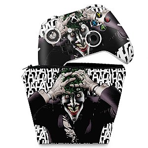 KIT Capa Case e Skin Xbox One Slim X Controle - Joker Coringa Batman