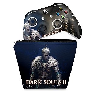 KIT Capa Case e Skin Xbox One Slim X Controle - Dark Souls II