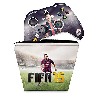 KIT Capa Case e Skin Xbox One Slim X Controle - FIFA 15