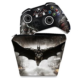 KIT Capa Case e Skin Xbox One Slim X Controle - Batman Arkham Knight