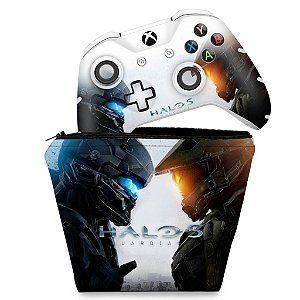 KIT Capa Case e Skin Xbox One Slim X Controle - Halo 5: Guardians #B