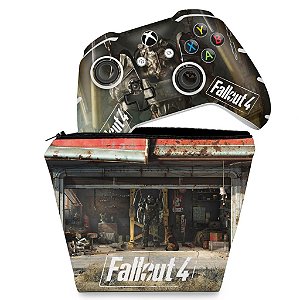 KIT Capa Case e Skin Xbox One Slim X Controle - Fallout 4