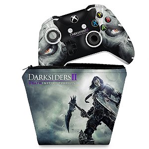 KIT Capa Case e Skin Xbox One Slim X Controle - Darksiders 2 Deathinitive Edition