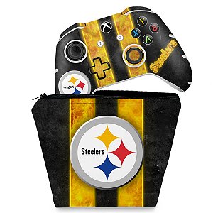 KIT Capa Case e Skin Xbox One Slim X Controle - Pittsburgh Steelers - NFL