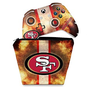 KIT Capa Case e Skin Xbox One Slim X Controle - San Francisco 49ers - NFL