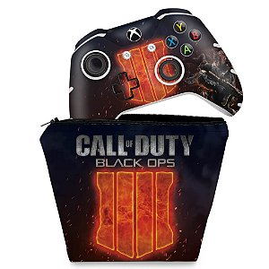 KIT Capa Case e Skin Xbox One Slim X Controle - Call of Duty Black ops 4