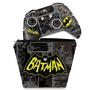 KIT Capa Case e Skin Xbox One Slim X Controle - Batman Comics