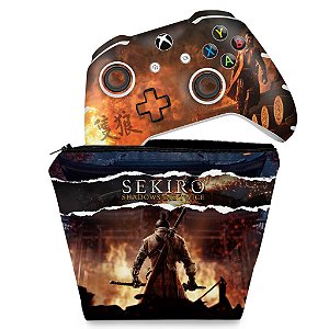 KIT Capa Case e Skin Xbox One Slim X Controle - Sekiro