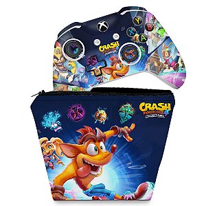 KIT Capa Case e Skin Xbox One Slim X Controle - Crash Bandicoot 4