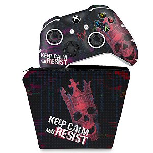 KIT Capa Case e Skin Xbox One Slim X Controle - Watch Dogs Legion