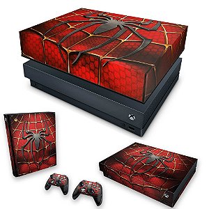 KIT Xbox One X Skin e Capa Anti Poeira - Spider Man - Homem Aranha