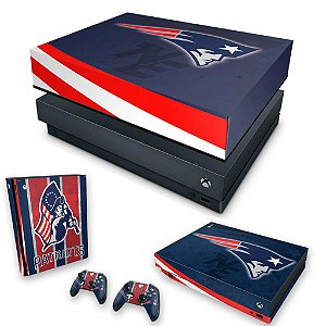 KIT Xbox One X Skin e Capa Anti Poeira - New England Patriots NFL