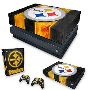 KIT Xbox One X Skin e Capa Anti Poeira - Pittsburgh Steelers - NFL