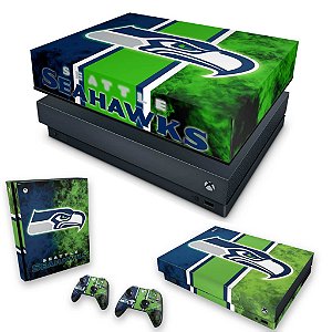 KIT Xbox One X Skin e Capa Anti Poeira - Seattle Seahawks - NFL
