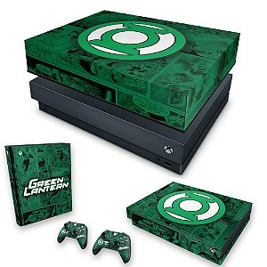 KIT Xbox One X Skin e Capa Anti Poeira - Lanterna Verde Comics