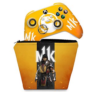 KIT Capa Case e Skin Xbox Series S X Controle - Mortal Kombat 11