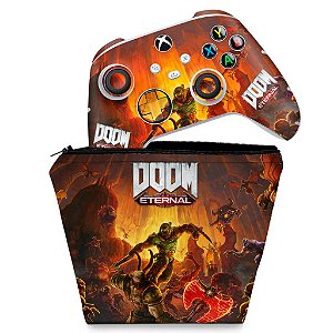 KIT Capa Case e Skin Xbox Series S X Controle - Doom Eternal