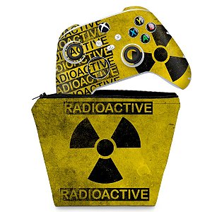 KIT Capa Case e Skin Xbox Series S X Controle - Radioativo