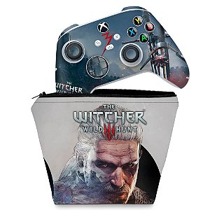 KIT Capa Case e Skin Xbox Series S X Controle - The Witcher 3