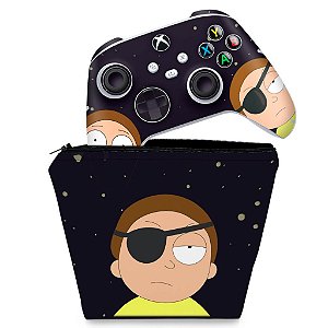 KIT Capa Case e Skin Xbox Series S X Controle - Morty Rick And Morty
