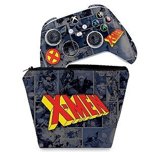 KIT Capa Case e Skin Xbox Series S X Controle - X-Men Comics