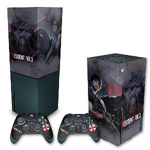 KIT Xbox Series X Skin e Capa Anti Poeira - Resident Evil 3 Remake