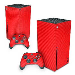 Xbox Series X Skin - Fibra de Carbono Vermelho