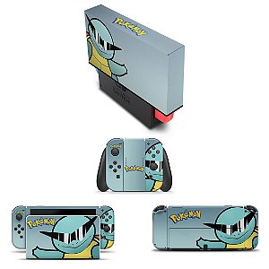 KIT Nintendo Switch Oled Skin e Capa Anti Poeira - Pokémon Squirtle