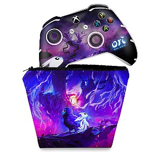 KIT Capa Case e Skin Xbox One Slim X Controle - Ori and the Will of the Wisps