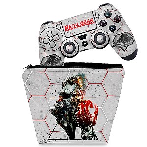 KIT Capa Case e Skin PS4 Controle - Metal Gear Solid