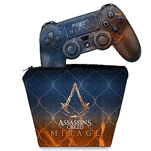 KIT Capa Case e Skin PS4 Controle - Assassin's Creed Mirage