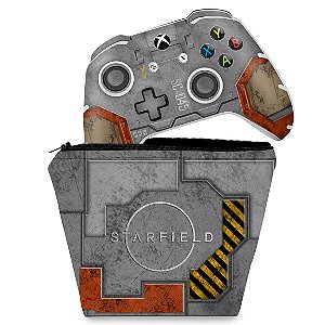 KIT Capa Case e Skin Xbox One Slim X Controle - Starfield