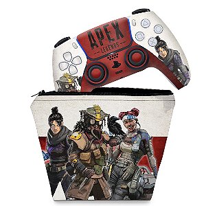 KIT Capa Case e Skin PS5 Controle - Apex Legends