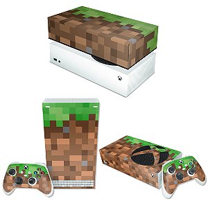 KIT Xbox Series S Skin e Capa Anti Poeira - Minecraft