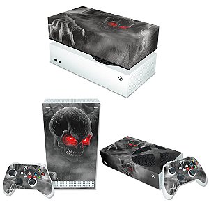 KIT Xbox Series S Skin e Capa Anti Poeira - Caveira Skull