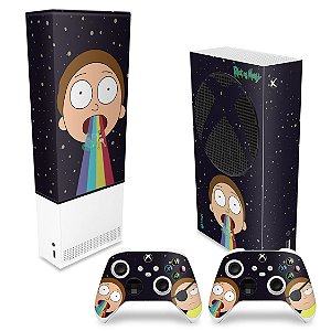 KIT Xbox Series S Capa Anti Poeira e Skin - Morty Rick And Morty