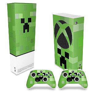 KIT Xbox Series S Capa Anti Poeira e Skin - Creeper Minecraft