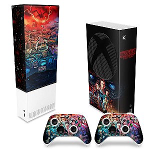 KIT Xbox Series S Capa Anti Poeira e Skin - Stranger Things