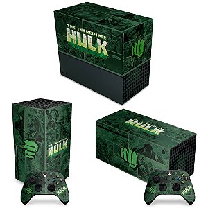 KIT Xbox Series X Capa Anti Poeira e Skin - Hulk Comics