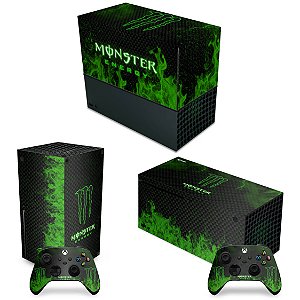 KIT Xbox Series X Capa Anti Poeira e Skin - Monster Energy Drink