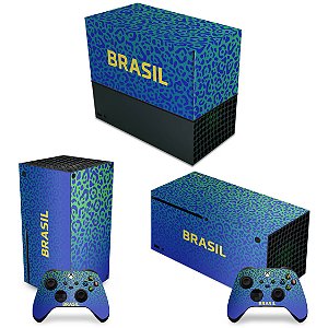 KIT Xbox Series X Capa Anti Poeira e Skin - Brasil
