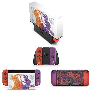 KIT Nintendo Switch Skin e Capa Anti Poeira - Pokémon Scarlet e Violet