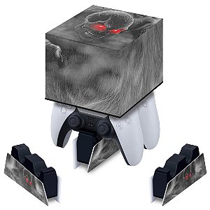 Capa PS5 Base de Carregamento Controle - Caveira Skull