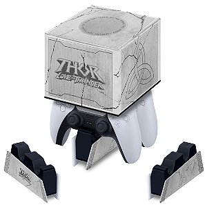 Capa PS5 Base de Carregamento Controle - Mjolnir Thor Amor e Trovão