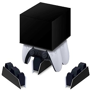 Capa PS5 Base de Carregamento Controle - Preta All Black