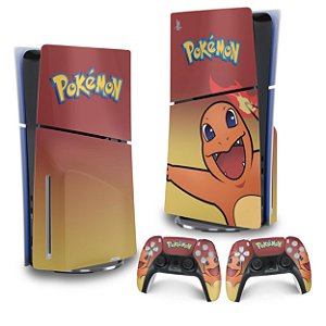Skin PS5 Slim Vertical - Pokemon Charmander