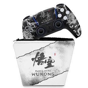 KIT Capa Case e Skin PS5 Controle - Black Myth: Wukong
