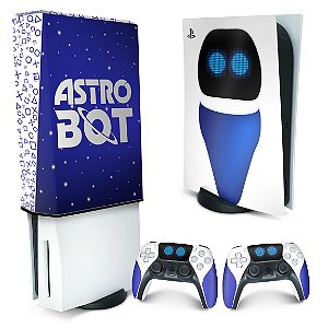 KIT PS5 Skin e Capa Anti Poeira - Astro Bot